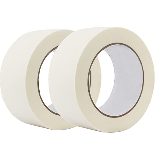 HeaHap PACK 2 Rollen Universal Malerkrepp Hilfreich beim Malen, Profi Maler Klebeband für Renovierungsarbeiten Masking Tape, rückstandsfrei und leicht zu entfernen (48mm*50M, Weiß) von HeaHap