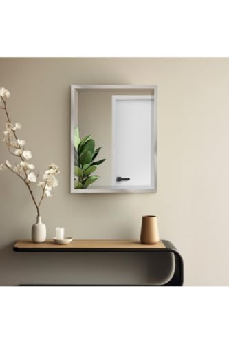 Head West 24 x 30 Classic Chrome 1 in. Wide Metal Frame Wall Mirror Spiegel von Head West