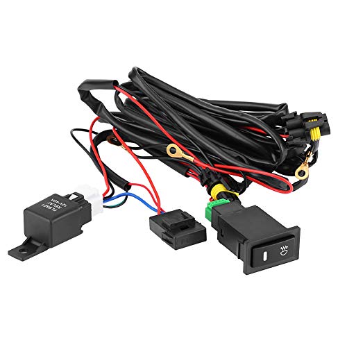 12V Stecker Scheinwerfer Nebelscheinwerfer Adapter Connector Kabel Buchsen, Universal Auto LED Nebelscheinwerfer Kabelbaum Ein/Aus Schalter Sicherungsrelais Kit (10.8FT) von Headerbs