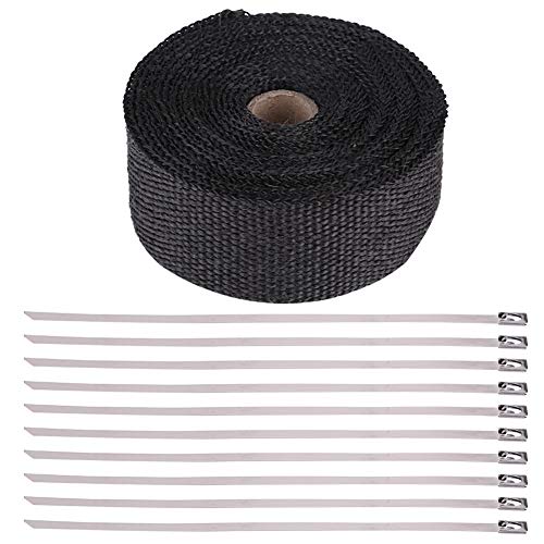 16FT Schwarz Hohe Wärmeisolierung Auspuffrohr Wrap Tape Tuch Wärmeisolierung Wrap Rohr für Auto Motorrad 16FT Schwarz Hohe Wärmeisolierung Auspuffrohr Wrap Tape Tuch Wärmeisolierung Wrap Rohr für Auto Motorrad von Headerbs