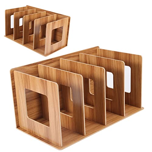 Desktop -Bücherregal Organizer mit Multi -Slots Hochwertiges Holz Elegantes Design Glatte Oberfläche für die Einfache Reinigung (Kirsche) von Headerbs