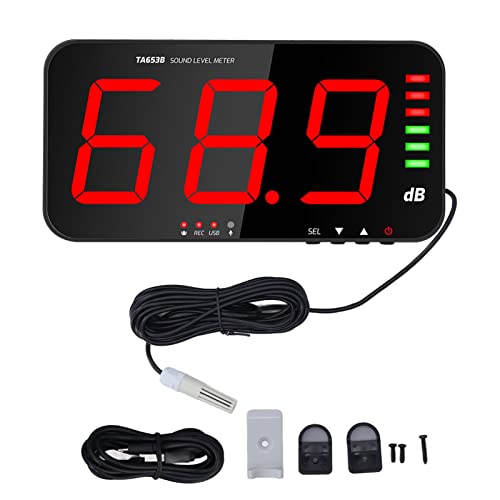 Headerbs 13in Digital Sound Level Meter Decibel Leser Rauschdetektor Alarmfunktion Wandhänge für Home Office Factory von Headerbs