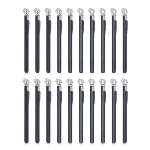 Headerbs 20pcs Bleistift-Reifendruckmessgeräte Eingestellt 10-50psi 0,7-3,5 Bar 70-350KPA Compact Car und LKW-Reifendrücken-Prüfer für Autoservice und Reparatur von Headerbs