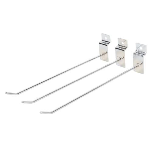 Headerbs 50pcs Aluminiumlegierung Slot Slatwall Hook Strong Lastlager Einfach zu Installieren, um eine Breite Anwendung mit 50 PCS -Slatwall -Haken für Home Office Store zu Installieren von Headerbs