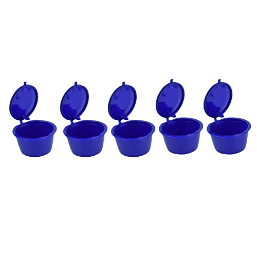 Headerbs 5Pcs 50ml Wiederverwendbare Kaffeekapsel Kaffeefiltertasse Kaffeepad mit Löffel für Dolce Gusto Kaffeemaschine(Saphir) von Headerbs