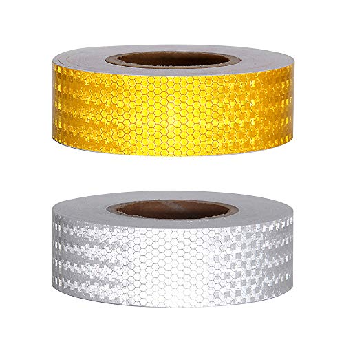 Headerbs Auto Reflektierende Klebeband Reflektierende Sicherheitswarnstreifen Aufkleber Sicherheitswarnband für Automobilmotorrad (Yellow) von Headerbs