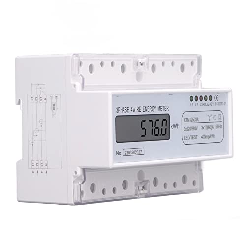 Headerbs Digital LCD Energy Meter 3 Phase 4 Draht 7p Stromverbrauch Wattmeter DIN -Schienenhalterung Großbildschirme Remote -Lesefunktion Headerbs Digital LCD Energy Meter 3 Phase 4 Draht 7p Stromverbrauch Wattmeter DIN -Schienenhalterung Großbildschirme Remote -Lesefunktion von Headerbs