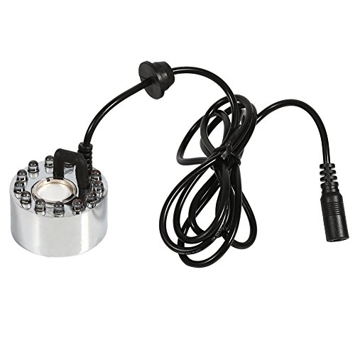 Headerbs Halloween-Party-Nebel-Hersteller, 24 V Farbwechsel-Ultraschall-Nebel-Hersteller Wasser-Brunnen-Teich-Zerstäuber-Luftbefeuchter 12 LED(Adapter (europäischer Standard)) von Headerbs