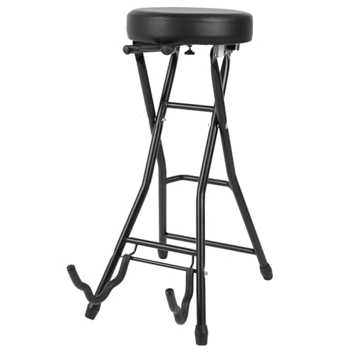 Headerbs Klappbare Gitarrenstuhl -Gitarrenständer Gitarrenhocker -Sitz für Akustikelektrik- und Bassgitarren Breite Anwendungen Im Home School Aufnahmestudio von Headerbs