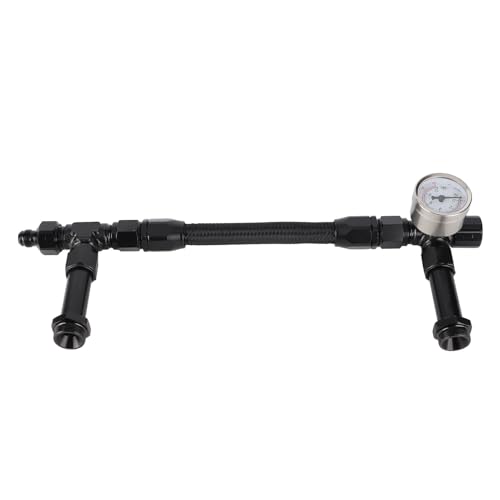 Headerbs Kraftstofflinie ABS und Metall Dual -Einlass -Vergaser -Vergaser -Kraftstoffleitung mit Druckmessgerät und Adaptern für Holley AED Alle 4150 -Baskohlenhydrate (AN8) von Headerbs