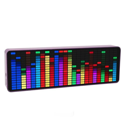Headerbs LED -Musikspektrum -Display 384 RGB Buntes Rhythmus Licht Spiegel Sprachsensor für Musikwiedergabe, 20 Dynamische Effekte für Home Entertainment ABS Material von Headerbs