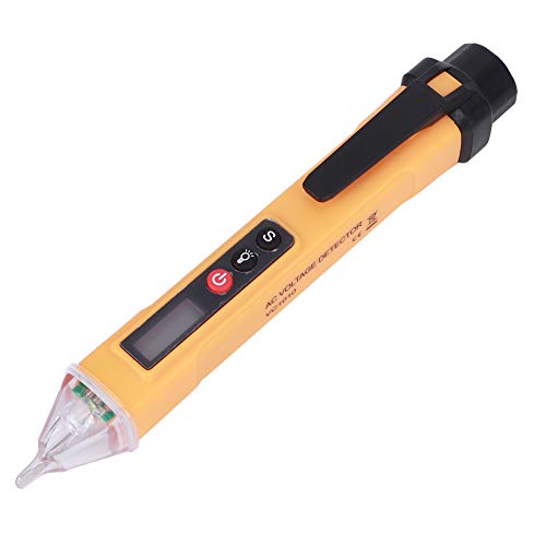 Headerbs Spannungstester Pen Digital Nicht - -Elektro -Tester -Stiftdetektor mit LCD -Bildschirmschalllicht Alarm AC 12-1000V (Gelb + schwarz) von Headerbs