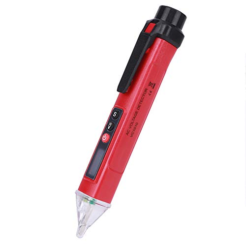 Headerbs Spannungstester Pen Digital Nicht - -Elektro -Tester -Stiftdetektor mit LCD -Bildschirmschalllicht Alarm AC 12-1000V (rot und Schwarz) von Headerbs