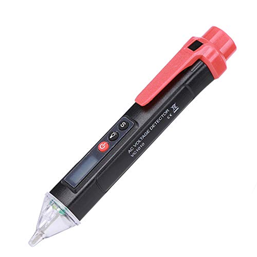Headerbs Spannungstester Pen Digital Nicht - -Elektro -Tester -Stiftdetektor mit LCD -Bildschirmschalllicht Alarm AC 12-1000V (schwarz+rot) von Headerbs