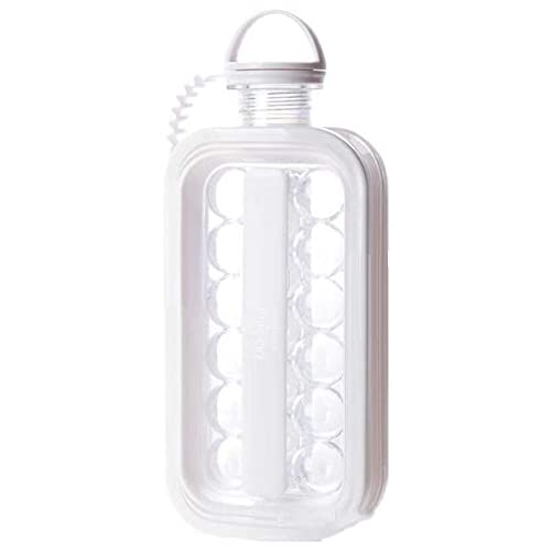 Ice Ball Maker Cup, Tragbare Faltbare Anti-Loss-Abdeckung Ice Ball Making Bottle Schnelle Entformung für das Büro (Weiß) von Headerbs