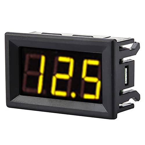 LED Hohe Genauigkeitsspannungsmesser Bright LED-Display-Cover-Design DC0-100V Digital LED-Voltmeter für Auto-Motorradboot Stabil und Störungsfrei (Schriftbeleuchtung Farbe Gelb) von Headerbs