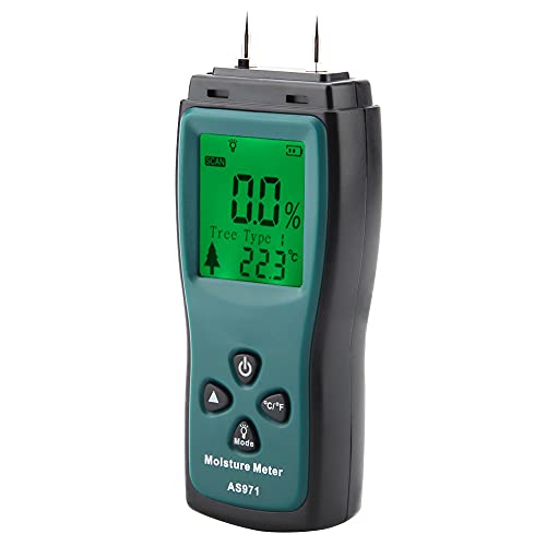 Smart Wood Moisture Tester AS971 Holztester Sensor AS971 Pin Typ Feuchtigkeitstester Digitales Holzfeuchtigkeitsmesser Temperatur LCD -Anzeige Zum Messen der Meisten Holzbambus von Headerbs