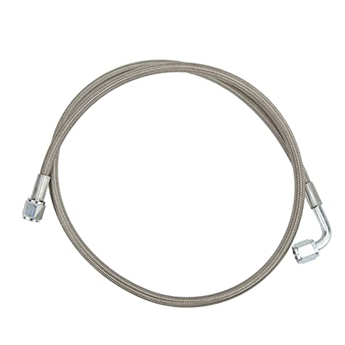 Turbo-Ölleitung, 4AN Turbo-Ölleitung Edelstahl Geflochtener 90-Grad-gerades Schlauch End Fernbedienung Turbolader (TF-1062-AN4) (48 Zoll) von Headerbs
