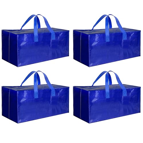 HealSmart 4 extra große Umzugstaschen mit Reißverschlüssen und Tragegriffen, robuste Aufbewahrungsboxen für Schlafsaal, Aufbewahrungstaschen, Blau HealSmart 4 extra große Umzugstaschen mit Reißverschlüssen und Tragegriffen, robuste Aufbewahrungsboxen für Schlafsaal, Aufbewahrungstaschen, Blau von HealSmart