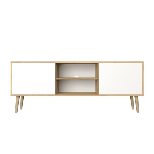 Healancy Biomedical TV Schrank mit Türen - Kommode - Fernsehschrank - Lowboard - Fernsehtisch - Wohnzimmer Möbel - Board mit Stauraum - Tisch - Sideboard - Fernsehrregal - Tv-Schrank weiß Healancy Biomedical TV Schrank mit Türen - Kommode - Fernsehschrank - Lowboard - Fernsehtisch - Wohnzimmer Möbel - Board mit Stauraum - Tisch - Sideboard - Fernsehrregal - Tv-Schrank weiß von Healancy Biomedical