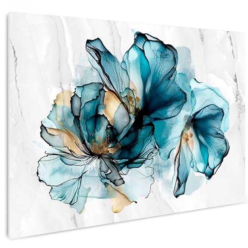 HEALANCY Bilder Natur Abstrakt - KOMPLETT AUFHÄNGFERTIG - Wandbilder Wohnzimmer - Deko Modern - Schlafzimmer - Kunstdruck Wanddeko Küche - Blumen Lilien von Healancy Biomedical