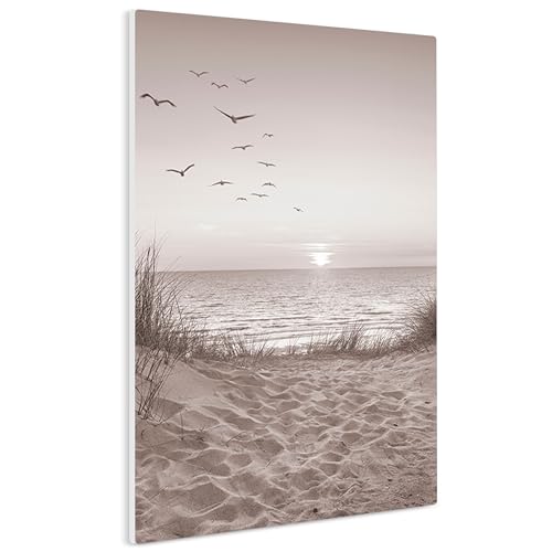 HEALANCY Bilder Natur - KOMPLETT AUFHÄNGFERTIG - Wandbilder Wohnzimmer - Deko Modern - Schlafzimmer - Kunstdruck Wanddeko Küche - Strand Meer Landschaft von Healancy Biomedical