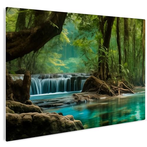 HEALANCY Bilder Natur Landschaft - KOMPLETT AUFHÄNGFERTIG - Wandbilder Wohnzimmer - Deko Modern - Schlafzimmer - Kunstdruck Wanddeko Küche - Wald Bäume von Healancy Biomedical