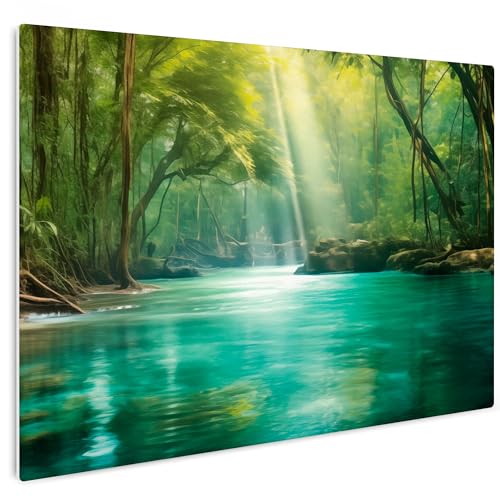 HEALANCY Bilder Natur Landschaft - KOMPLETT AUFHÄNGFERTIG - Wandbilder Wohnzimmer - Deko Modern - Schlafzimmer - Kunstdruck Wanddeko Küche - Wald Bäume von Healancy Biomedical