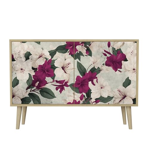 HEALANCY Komodenschrank - Kommode mit 2 Türen- Flurkommode- Schrank - Highboard - Kleiderschrank Möbel - Wohnzimmer Schlafzimmer Esszimmer Flur - Sideboard- Riva-Eiche von Healancy Biomedical