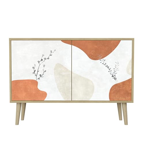 HEALANCY Komodenschrank - Kommode mit 2 Türen- Flurkommode- Schrank - Highboard - Kleiderschrank Möbel - Wohnzimmer Schlafzimmer Esszimmer Flur - Sideboard- Riva-Eiche von Healancy Biomedical