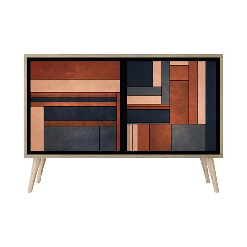 HEALANCY Komodenschrank - Kommode mit 2 Türen- Flurkommode- Schrank - Highboard - Kleiderschrank Möbel - Wohnzimmer Schlafzimmer Esszimmer Flur - Sideboard- Riva-Eiche von Healancy Biomedical