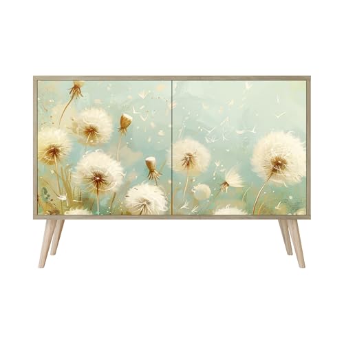 HEALANCY Komodenschrank - Kommode mit 2 Türen- Flurkommode- Schrank - Highboard - Kleiderschrank Möbel - Wohnzimmer Schlafzimmer Esszimmer Flur - Sideboard- Riva-Eiche von Healancy Biomedical