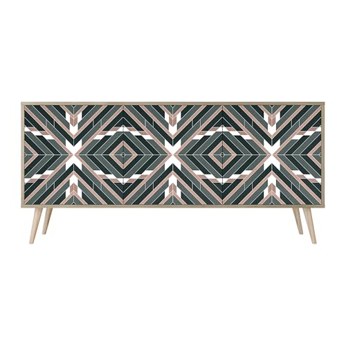 HEALANCY Komodenschrank - Kommode mit 3 Türen- Flurkommode- Schrank - Highboard - Kleiderschrank Möbel - Wohnzimmer Schlafzimmer Esszimmer Flur - Sideboard- Riva-Eiche von Healancy Biomedical