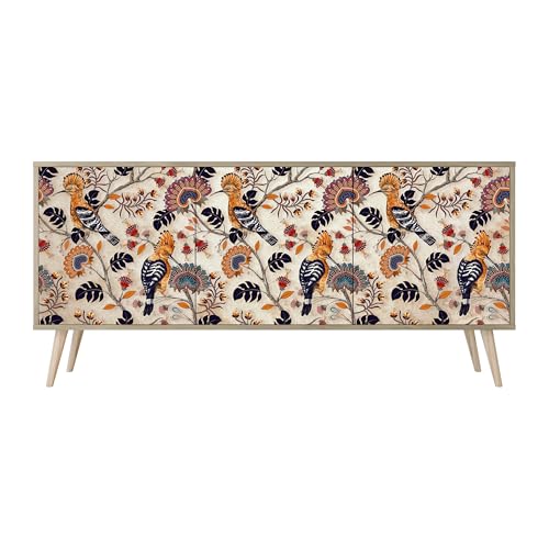 HEALANCY Komodenschrank - Kommode mit 3 Türen- Flurkommode- Schrank - Highboard - Kleiderschrank Möbel - Wohnzimmer Schlafzimmer Esszimmer Flur - Sideboard- Riva-Eiche von Healancy Biomedical