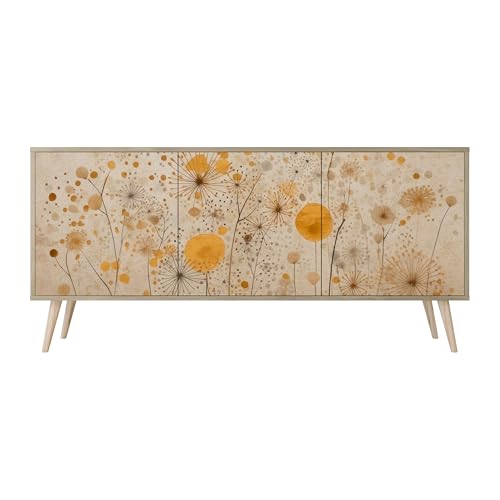 HEALANCY Komodenschrank - Kommode mit 3 Türen- Flurkommode- Schrank - Highboard - Kleiderschrank Möbel - Wohnzimmer Schlafzimmer Esszimmer Flur - Sideboard- Riva-Eiche von Healancy Biomedical