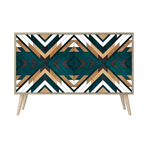 HEALANCY Komodenschrank - Kommode mit 2 Türen- Flurkommode- Schrank - Highboard - Kleiderschrank Möbel - Wohnzimmer Schlafzimmer Esszimmer Flur - Sideboard- Riva-Eiche von Healancy Biomedical