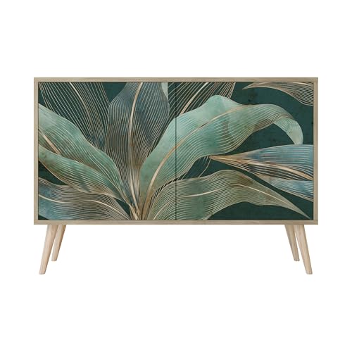 HEALANCY Komodenschrank - Kommode mit 2 Türen- Flurkommode- Schrank - Highboard - Kleiderschrank Möbel - Wohnzimmer Schlafzimmer Esszimmer Flur - Sideboard- Riva-Eiche von Healancy Biomedical