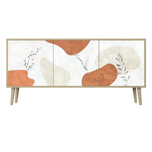 HEALANCY Komodenschrank - Kommode mit 3 Türen- Flurkommode- Schrank - Highboard - Kleiderschrank Möbel - Wohnzimmer Schlafzimmer Esszimmer Flur - Sideboard- Riva-Eiche von Healancy Biomedical