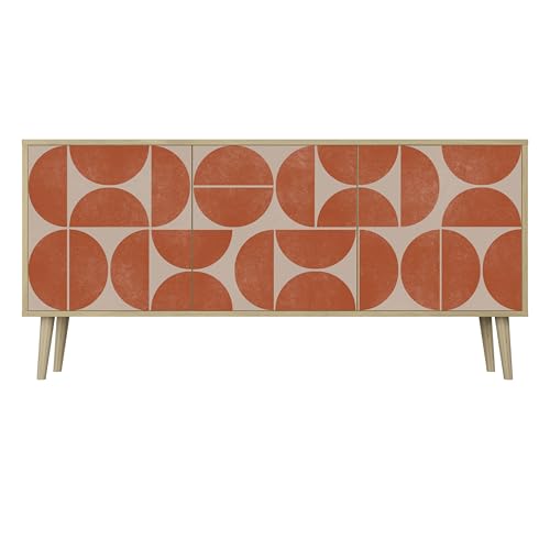 HEALANCY Komodenschrank - Kommode mit 3 Türen- Flurkommode- Schrank - Highboard - Kleiderschrank Möbel - Wohnzimmer Schlafzimmer Esszimmer Flur - Sideboard- Riva-Eiche von Healancy Biomedical