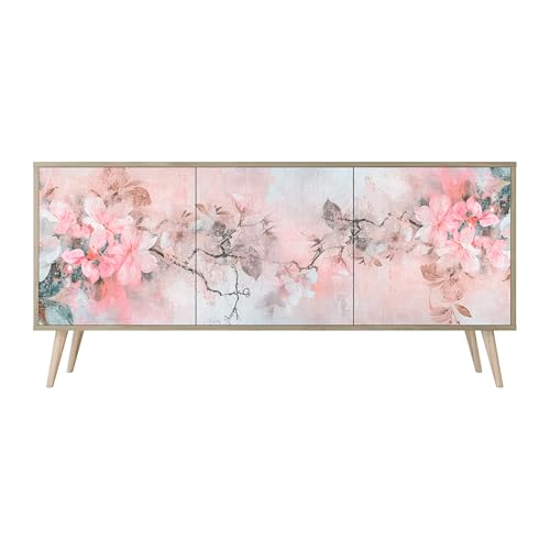 HEALANCY Komodenschrank - Kommode mit 3 Türen- Flurkommode- Schrank - Highboard - Kleiderschrank Möbel - Wohnzimmer Schlafzimmer Esszimmer Flur - Sideboard- Riva-Eiche von Healancy Biomedical