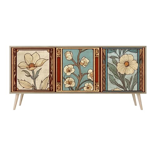 HEALANCY Komodenschrank - Kommode mit 3 Türen- Flurkommode- Schrank - Highboard - Kleiderschrank Möbel - Wohnzimmer Schlafzimmer Esszimmer Flur - Sideboard- Riva-Eiche von Healancy Biomedical