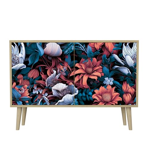 HEALANCY Komodenschrank - Kommode mit 2 Türen- Flurkommode- Schrank - Highboard - Kleiderschrank Möbel - Wohnzimmer Schlafzimmer Esszimmer Flur - Sideboard- Riva-Eiche von Healancy Biomedical