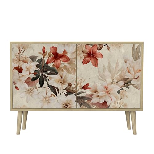HEALANCY Komodenschrank - Kommode mit 2 Türen- Flurkommode- Schrank - Highboard - Kleiderschrank Möbel - Wohnzimmer Schlafzimmer Esszimmer Flur - Sideboard- Riva-Eiche von Healancy Biomedical
