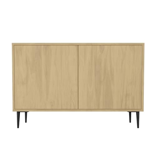 HEALANCY Kommode mit 2 Türen - Sideboard - Schrank - Komodenschrank - Highboard - Kleiderschrank Möbel - Flurkommode - Wohnzimmer Schlafzimmer Esszimmer Flur - Riva-Eiche von Healancy Biomedical