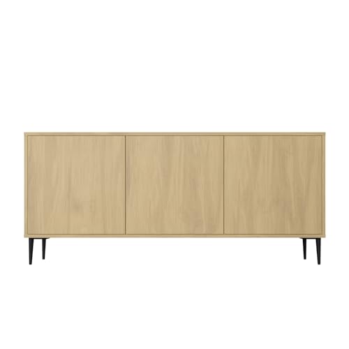 HEALANCY Kommode mit 3 Türen - Sideboard - Schrank - Komodenschrank - Highboard - Kleiderschrank Möbel - Flurkommode - Wohnzimmer Schlafzimmer Esszimmer Flur - Riva-Eiche von Healancy Biomedical