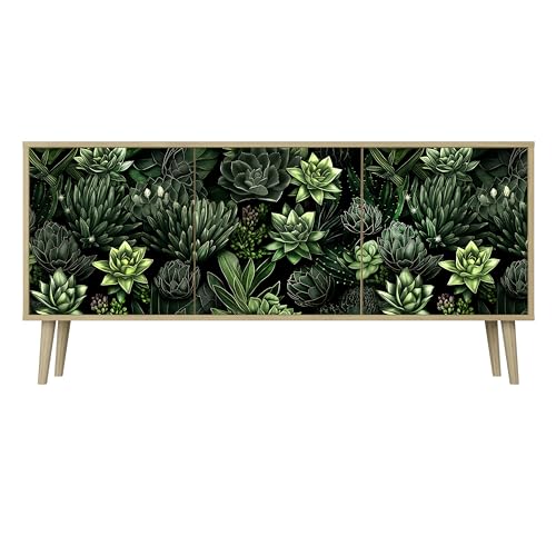 HEALANCY Komodenschrank - Kommode mit 3 Türen- Flurkommode- Schrank - Highboard - Kleiderschrank Möbel - Wohnzimmer Schlafzimmer Esszimmer Flur - Sideboard- Riva-Eiche von Healancy Biomedical