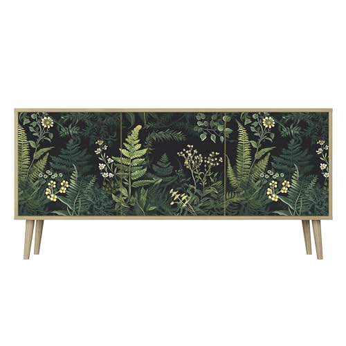 HEALANCY Komodenschrank - Kommode mit 3 Türen- Flurkommode- Schrank - Highboard - Kleiderschrank Möbel - Wohnzimmer Schlafzimmer Esszimmer Flur - Sideboard- Riva-Eiche von Healancy Biomedical