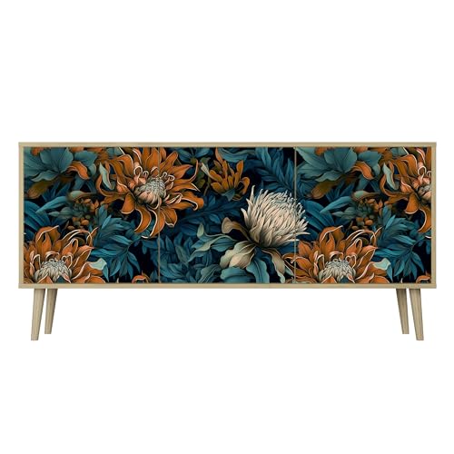 HEALANCY Komodenschrank - Kommode mit 3 Türen- Flurkommode- Schrank - Highboard - Kleiderschrank Möbel - Wohnzimmer Schlafzimmer Esszimmer Flur - Sideboard- Riva-Eiche von Healancy Biomedical