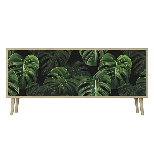 HEALANCY Komodenschrank - Kommode mit 3 Türen- Flurkommode- Schrank - Highboard - Kleiderschrank Möbel - Wohnzimmer Schlafzimmer Esszimmer Flur - Sideboard- Riva-Eiche von Healancy Biomedical