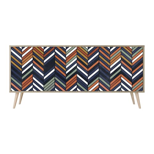 HEALANCY Komodenschrank - Kommode mit 3 Türen- Flurkommode- Schrank - Highboard - Kleiderschrank Möbel - Wohnzimmer Schlafzimmer Esszimmer Flur - Sideboard- Riva-Eiche von Healancy Biomedical